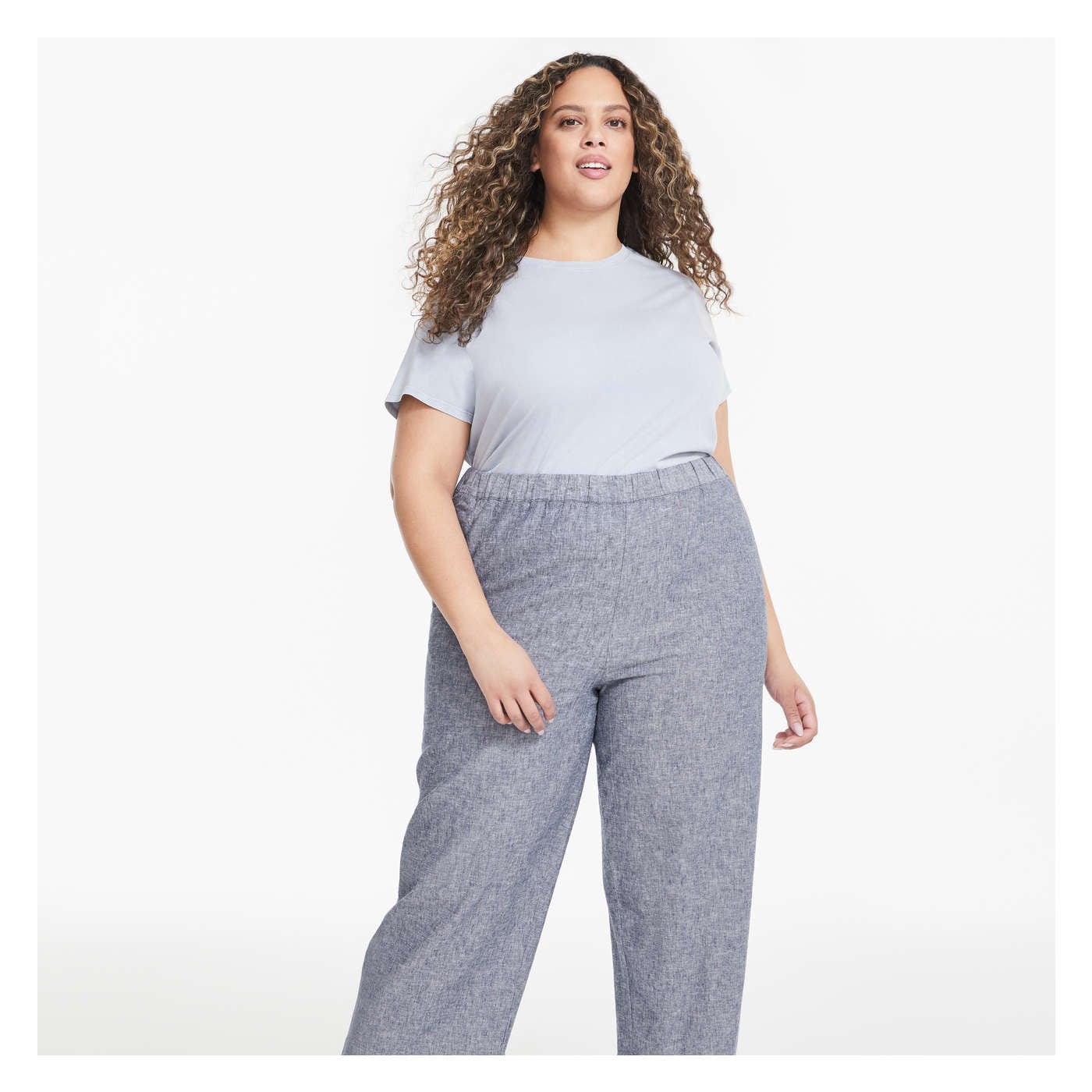 Women+ Linen-Blend Wide Leg Pant