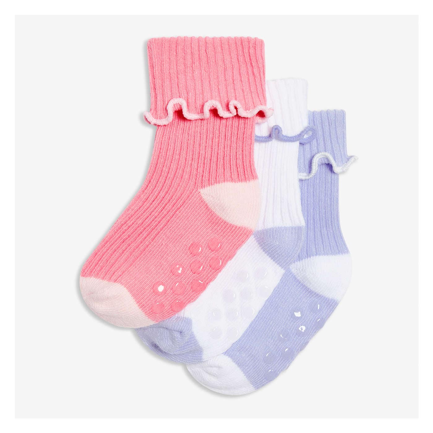 Baby Girls' 3 Pack Cuff Socks
