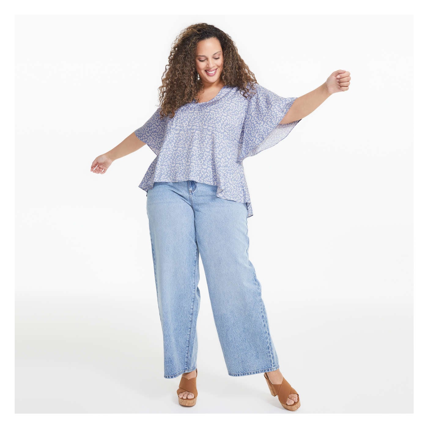 Women+ Flutter Sleeve Blouse