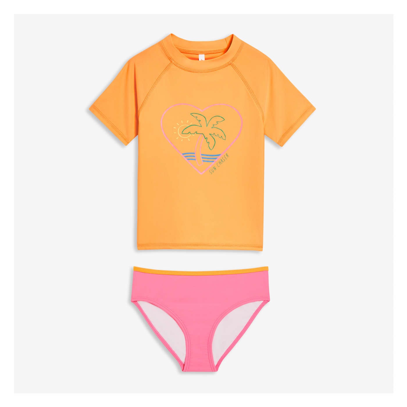 Kid Girls' 2 Piece Rash Guard Set
