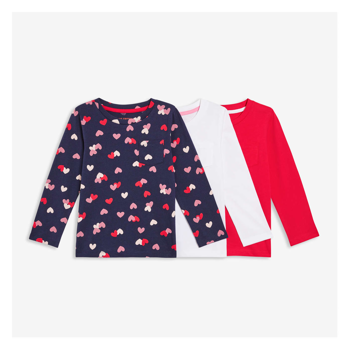 Toddler Girls' 3 Pack Long Sleeve
