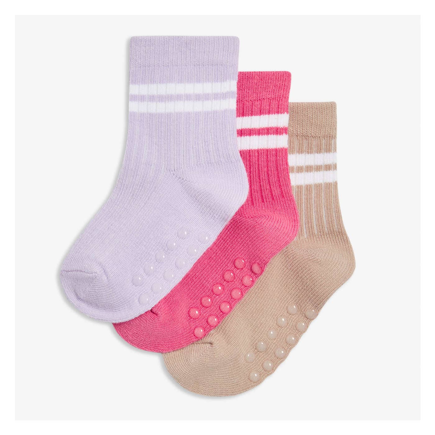 Baby Girls' 3 Pack Rib Crew Socks