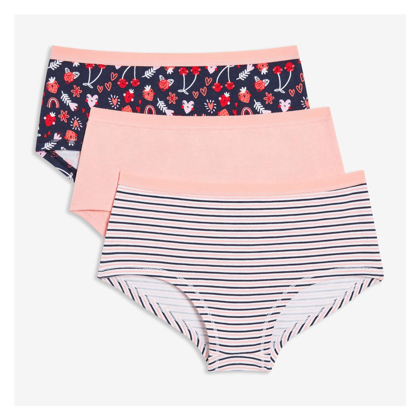 Kid Girls' 3 Pack Boyshort