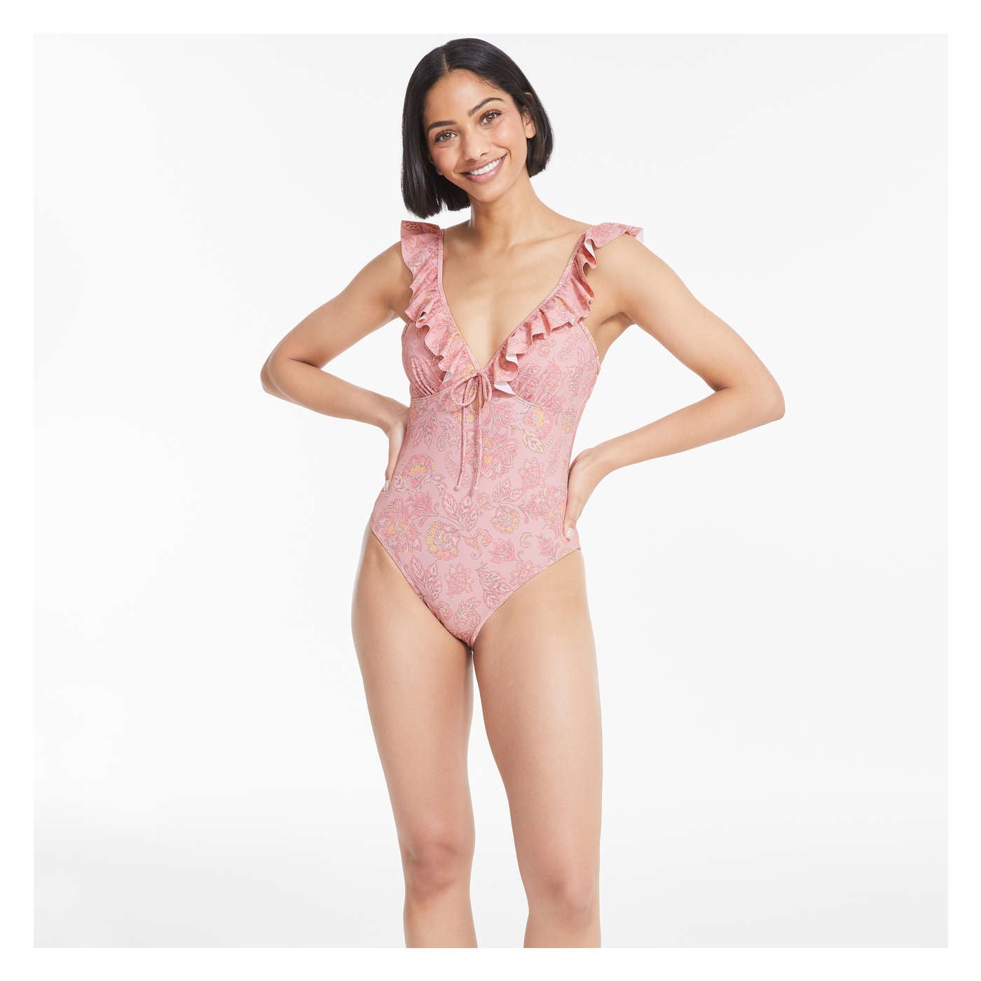 Flora Ruffle-Neck Swimsuit