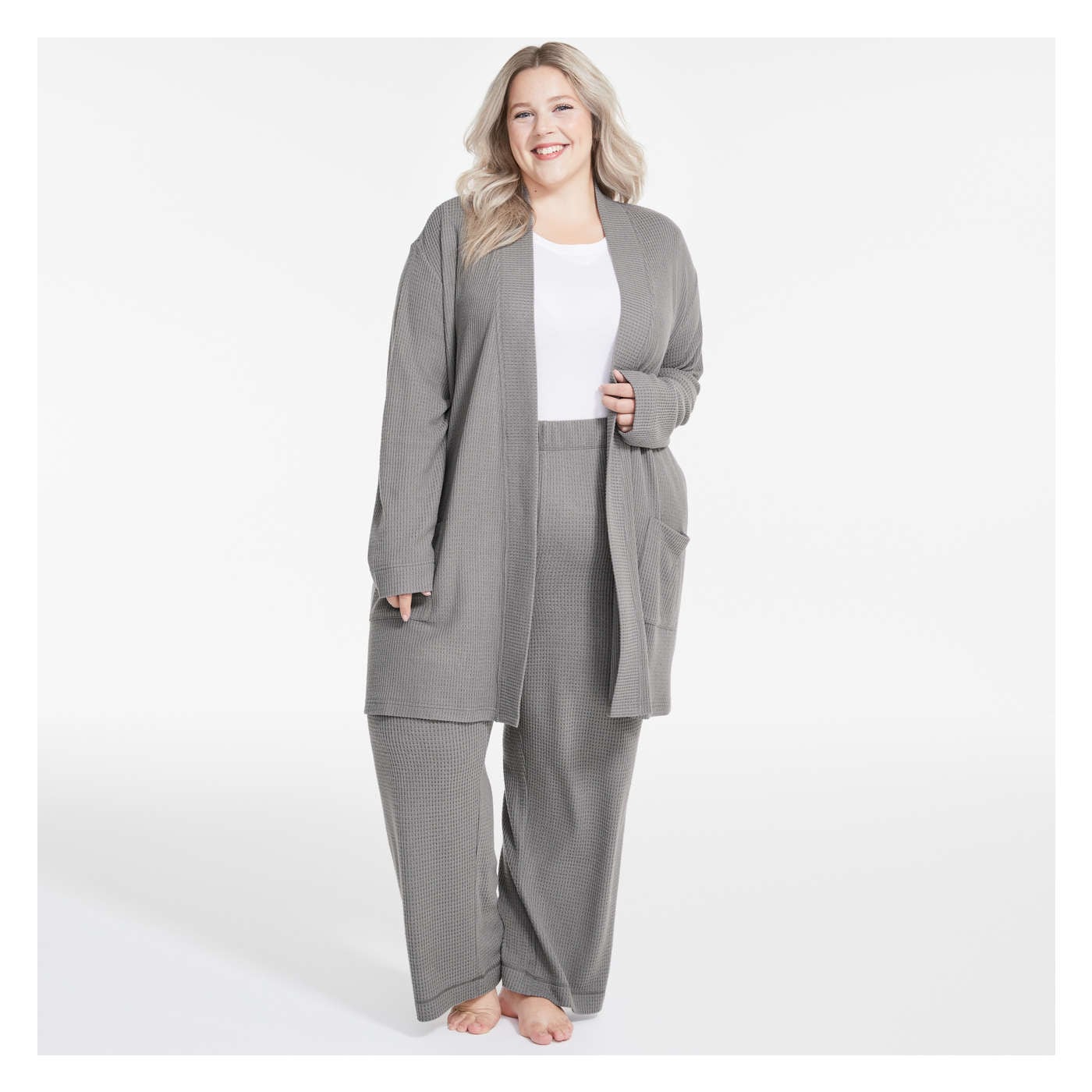 Women+ Waffle Knit Sleep Cardi
