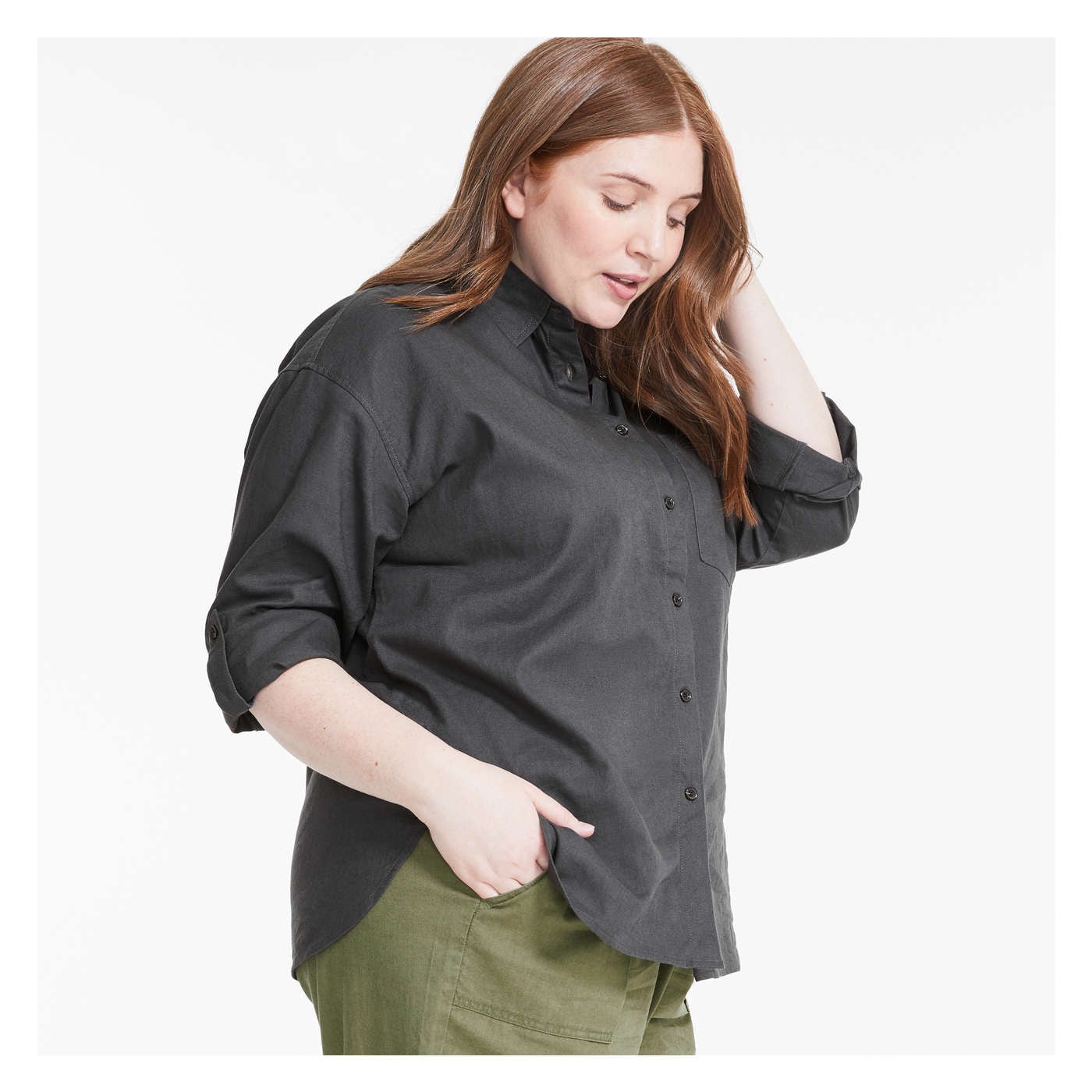 Women+ Linen-Blend Shirt