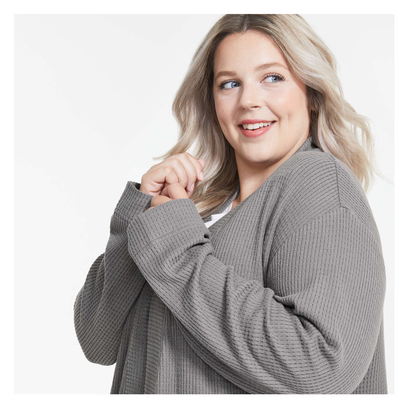 Women+ Waffle Knit Sleep Cardi