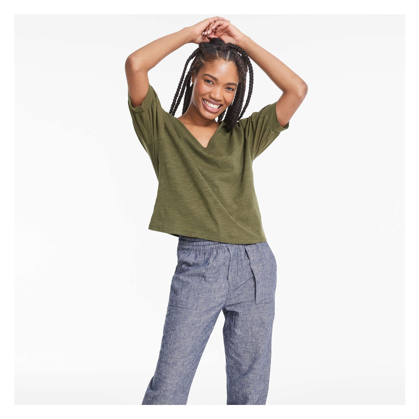 Linen-Blend Pant