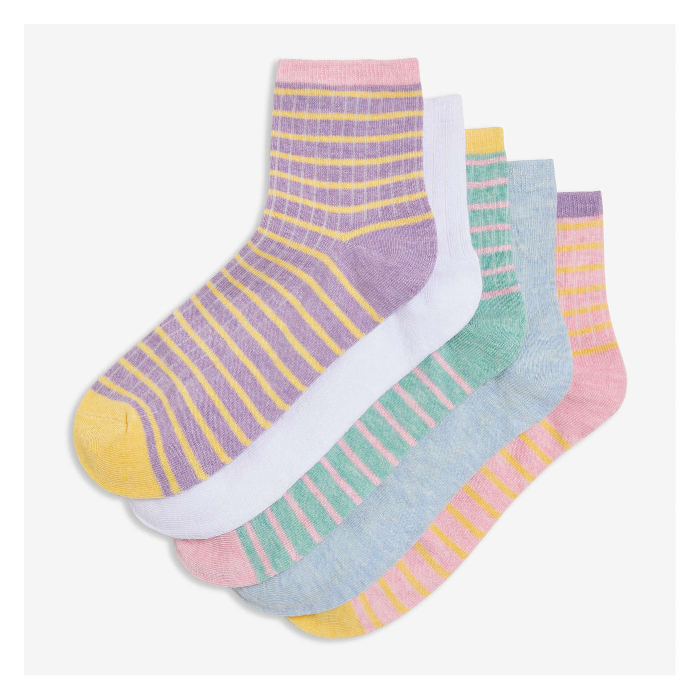 5 Pack Quarter-Crew Socks