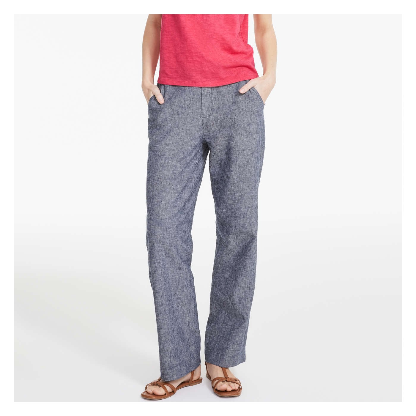 Wide Leg Linen-Blend Pant