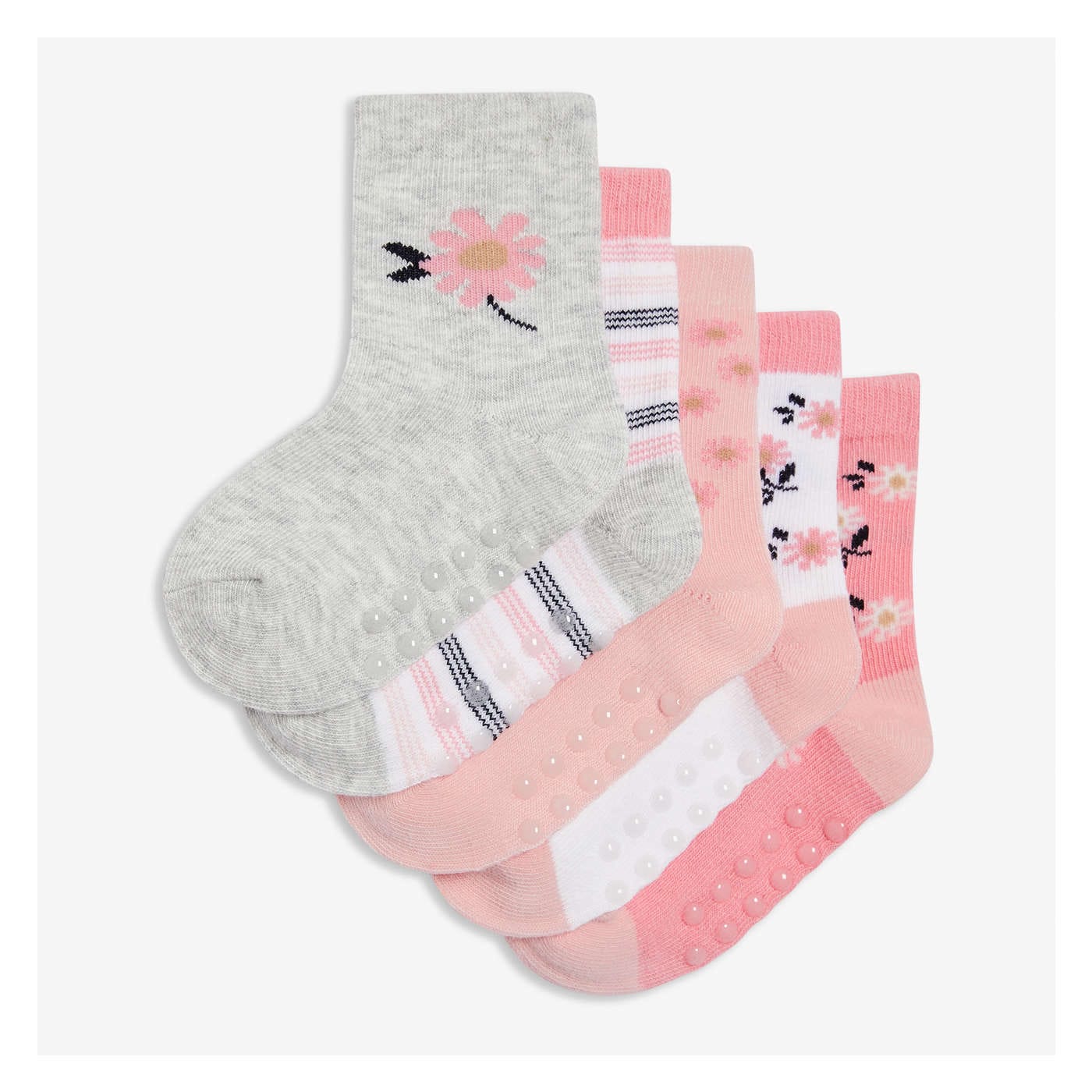 Baby Girls' 5 Pack Quarter-Crew Socks