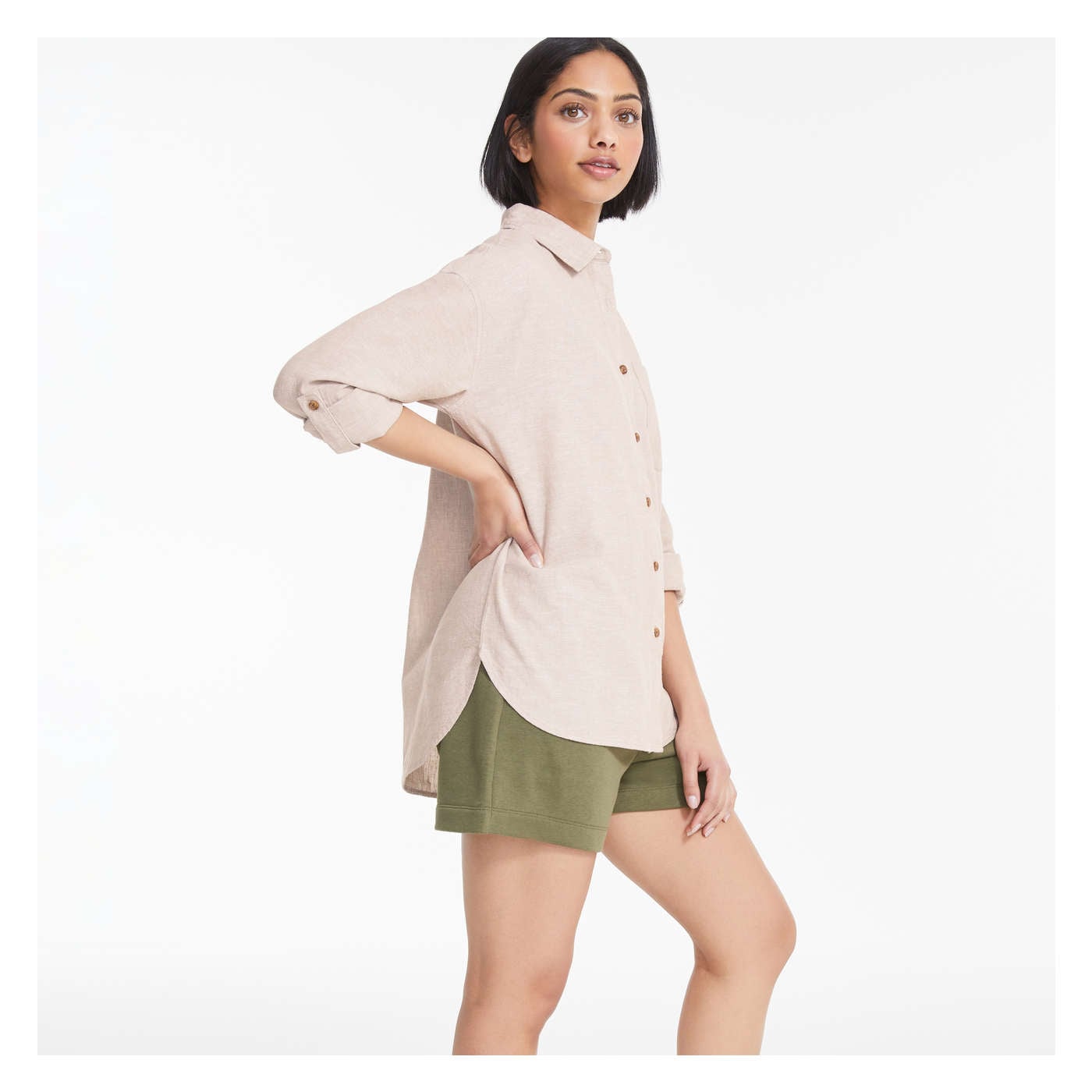 Linen-Blend Shirt