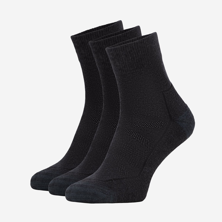Coolmax Hiking Sock Quarter 3-Pack | Dark grey