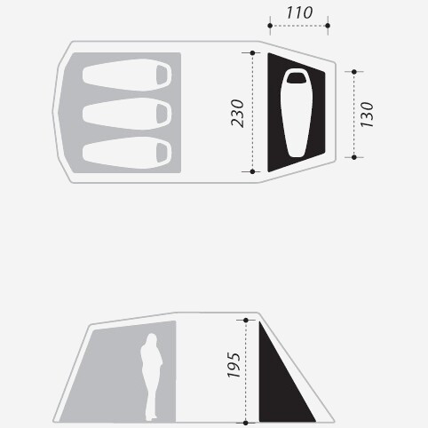Click-In Single Bedroom Dogon 3 (+1) Tent | Abbey stone
