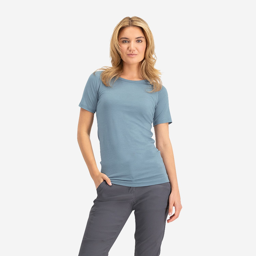 Pure Merino T-Shirt Women | Light Denim