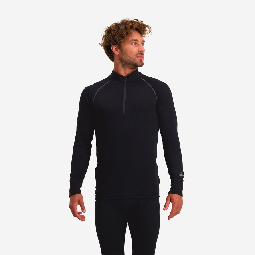 Zip-Neck Thermo Longsleeve Men | Black