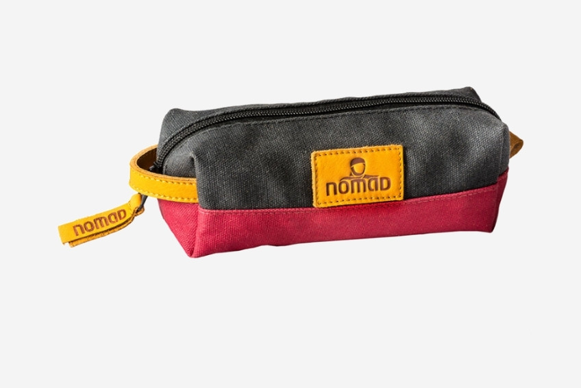 Waxed Canvas Pencil Case | Biking red