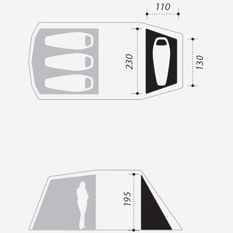 Click-In Single Bedroom Dogon 3 LW Tent | Abbey stone