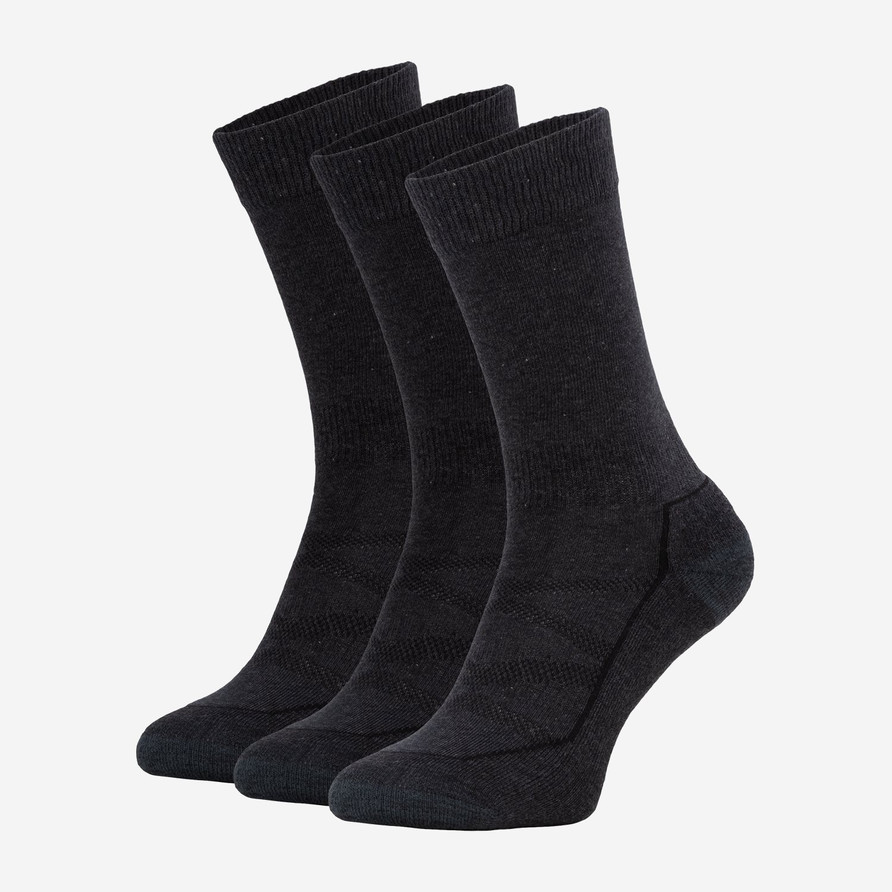 Coolmax Hiking Sock Crew 3-pack | Dark grey