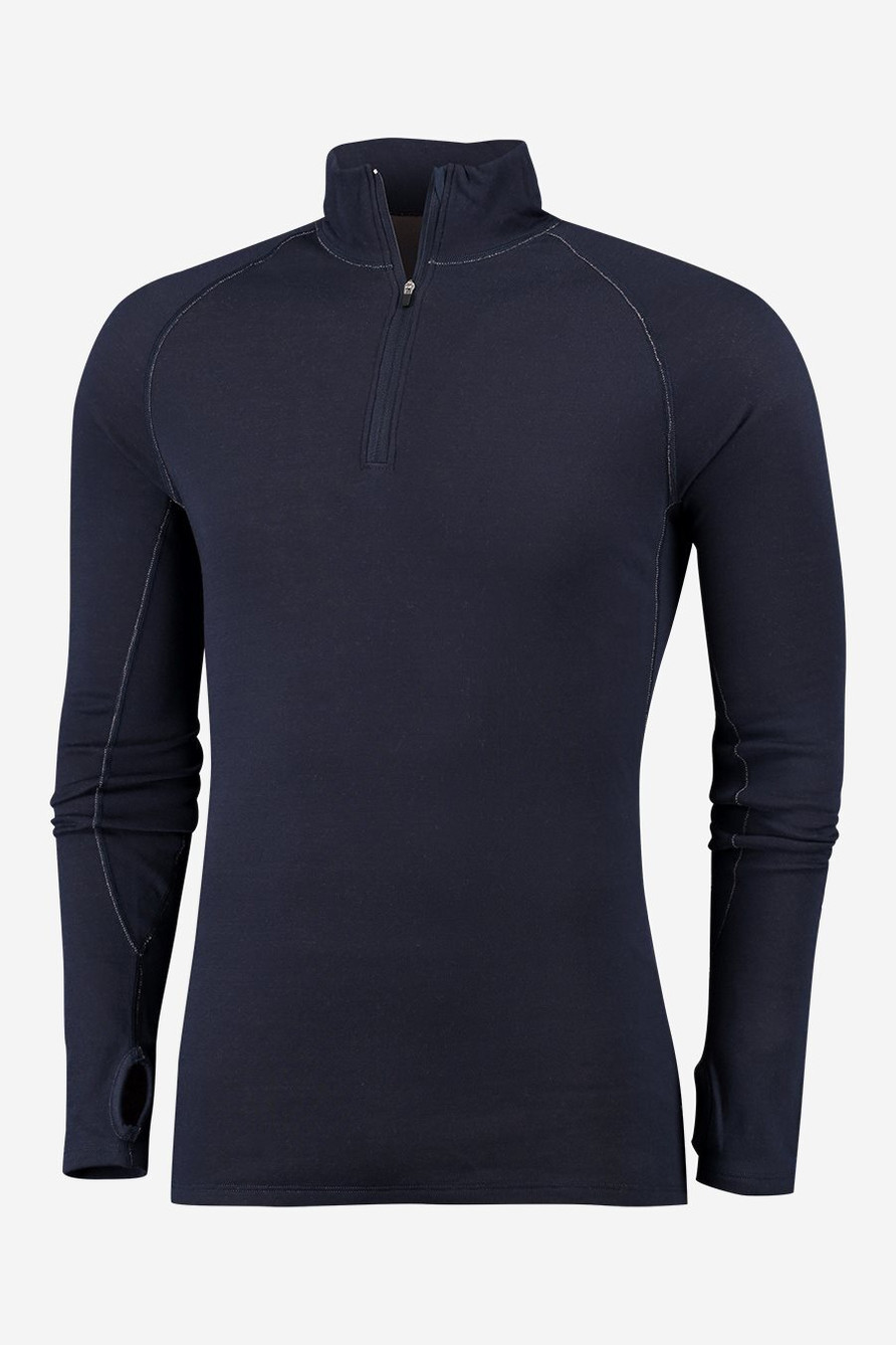 Rough Zip-Neck Thermo Control Longsleeve Men | Dark navy