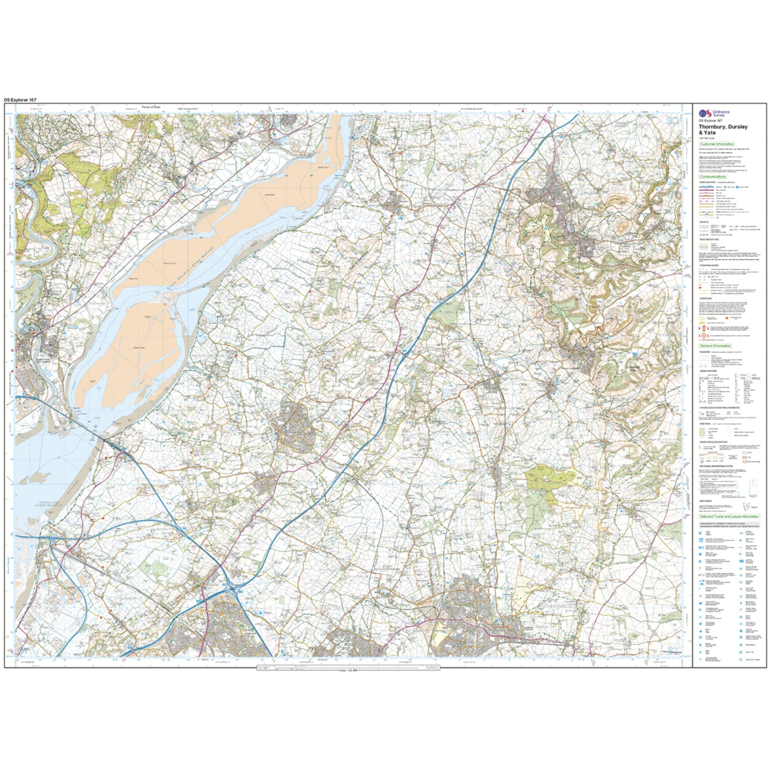 Explorer 167 Thornbury, Dursley & Yate Map With Digital Version
