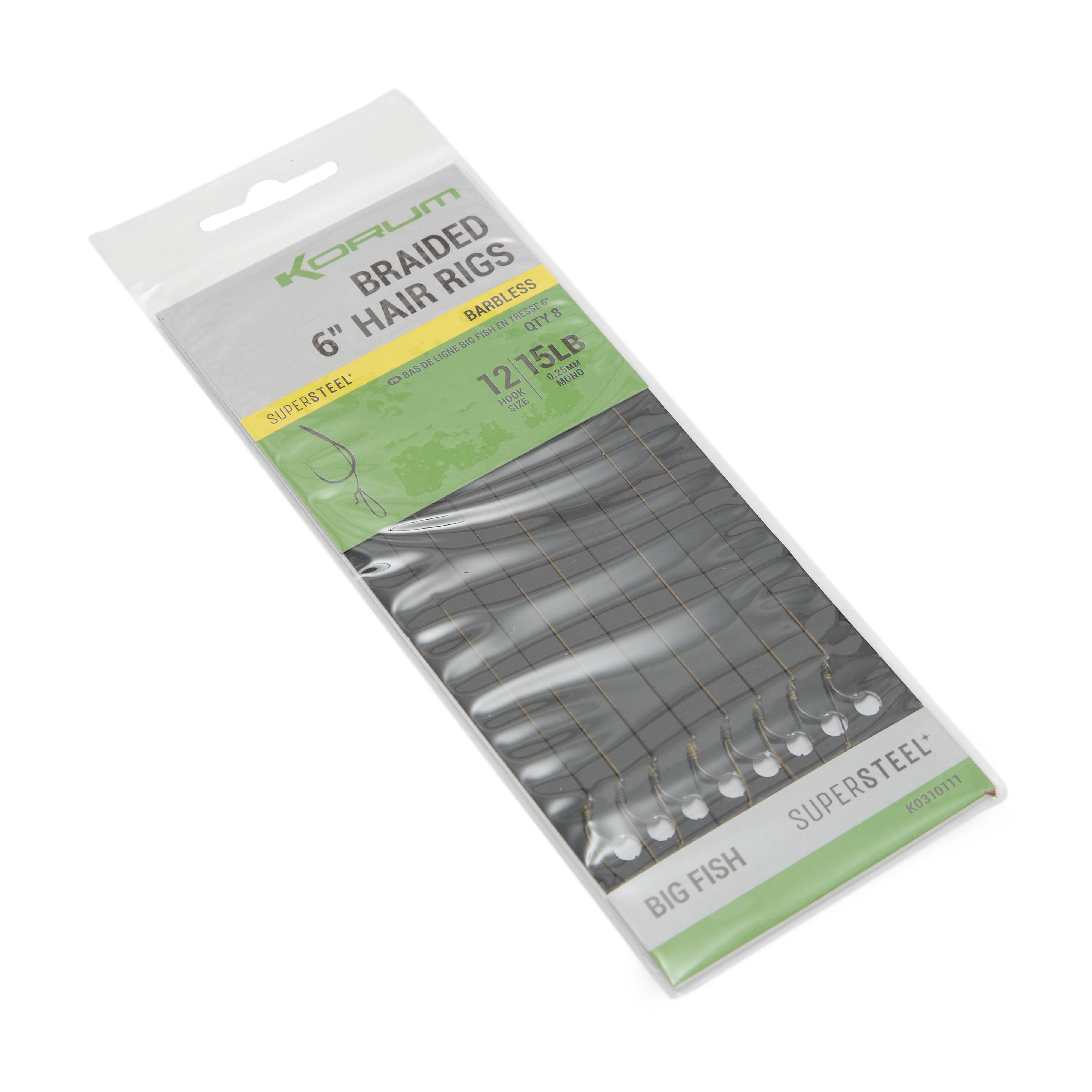 Big Fish Quickstop Hair Rigs 6 Inch Barbless Size 12