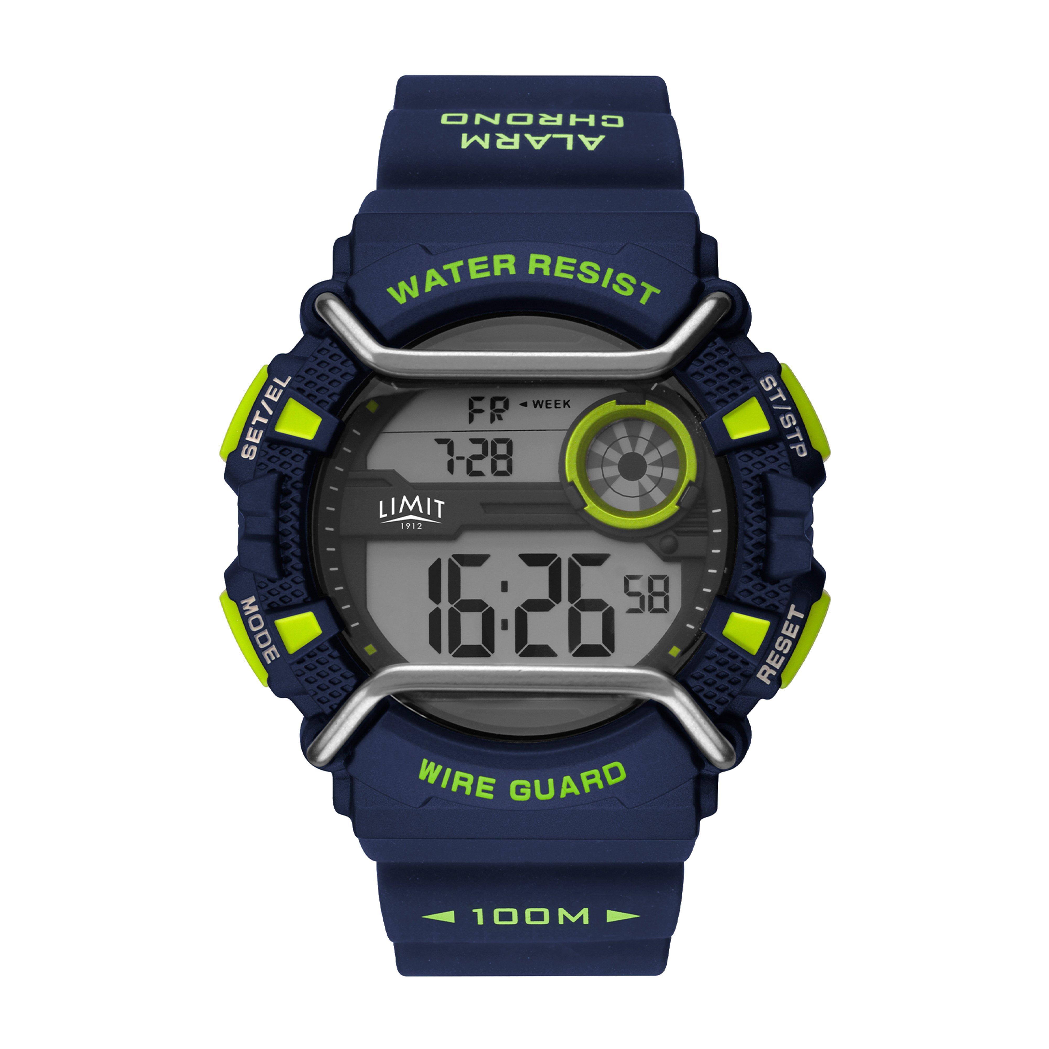 Digital Watch Blue/Lime Face