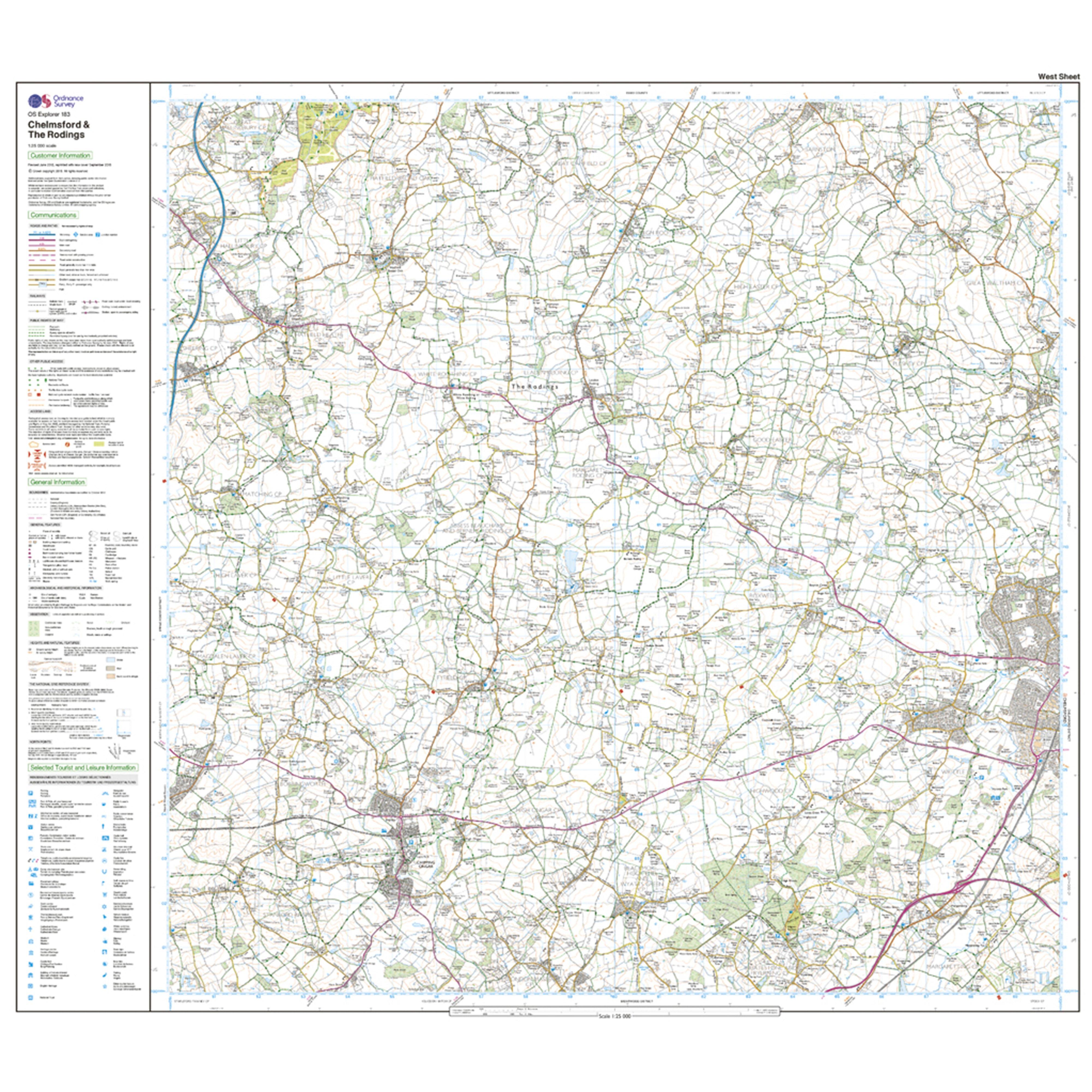 Explorer Active 183 Chelmsford The Rodings Map With Digital Version