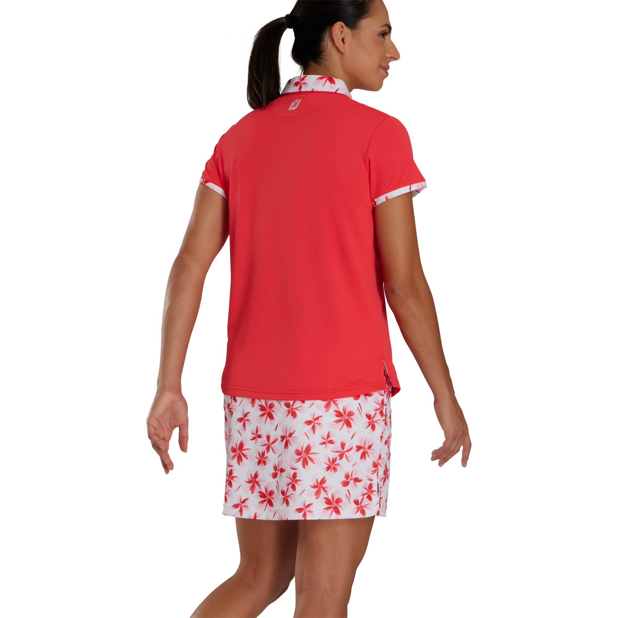 Short Sleeve Floral Trim Women