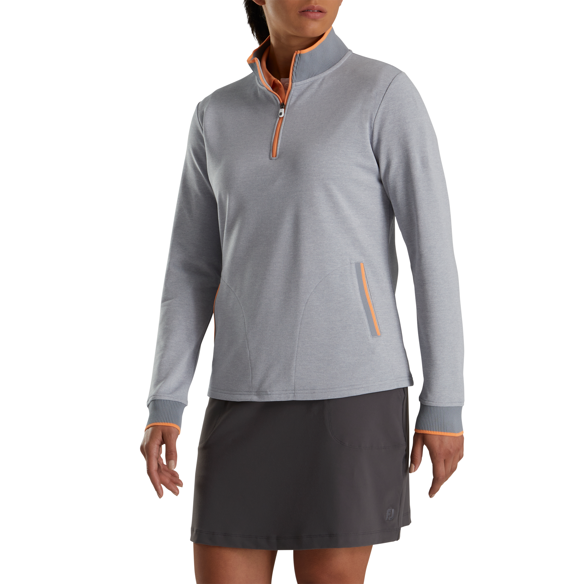 Half-Zip Fleece Back Pique Mid-Layer-Previous Season Style Women