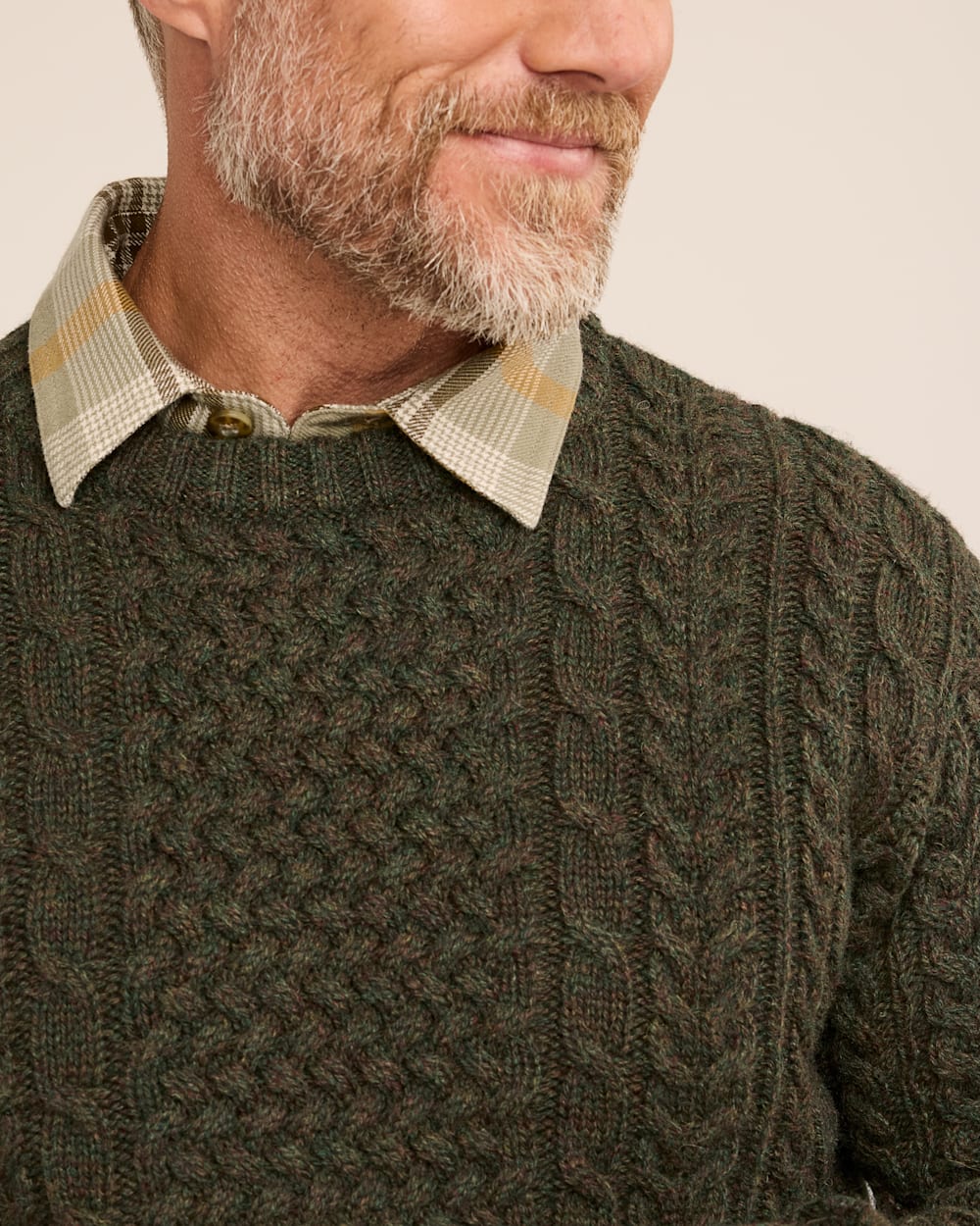 MEN'S SHETLAND COLLECTION FISHERMAN SWEATER