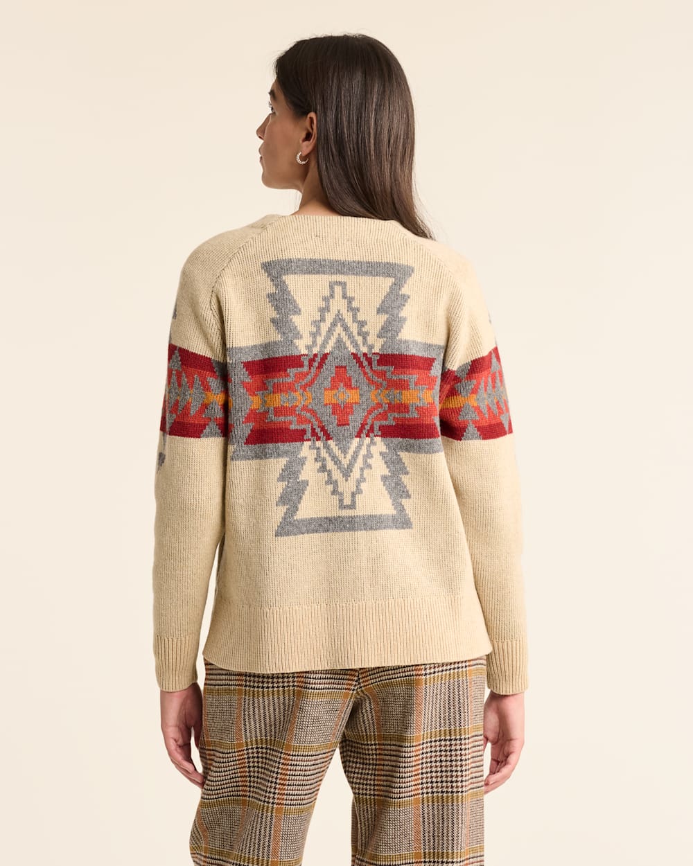 WOMEN'S LAMBSWOOL GRAPHIC CARDIGAN