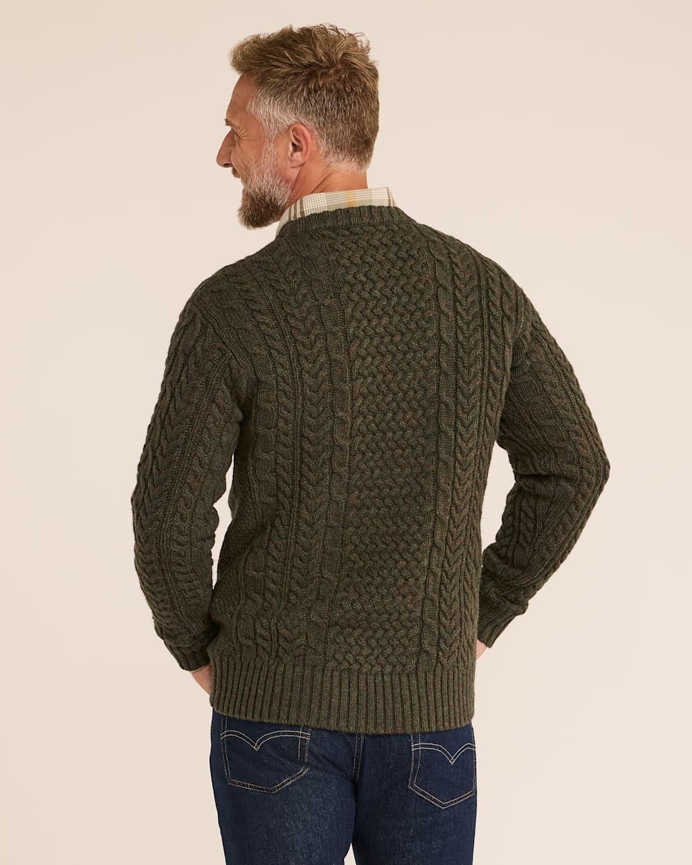MEN'S SHETLAND COLLECTION FISHERMAN SWEATER