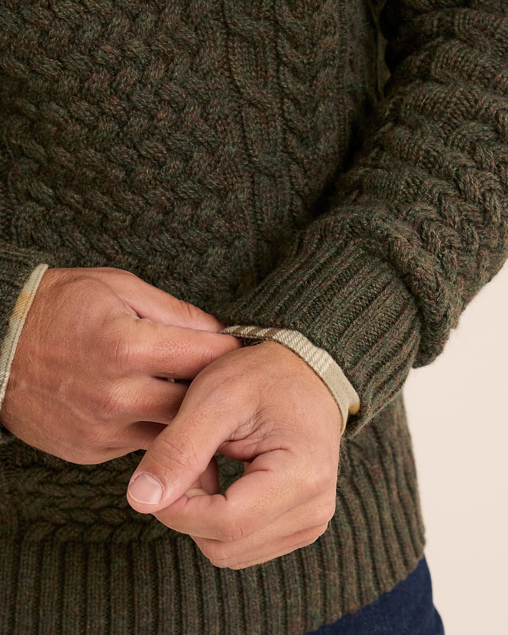 MEN'S SHETLAND COLLECTION FISHERMAN SWEATER