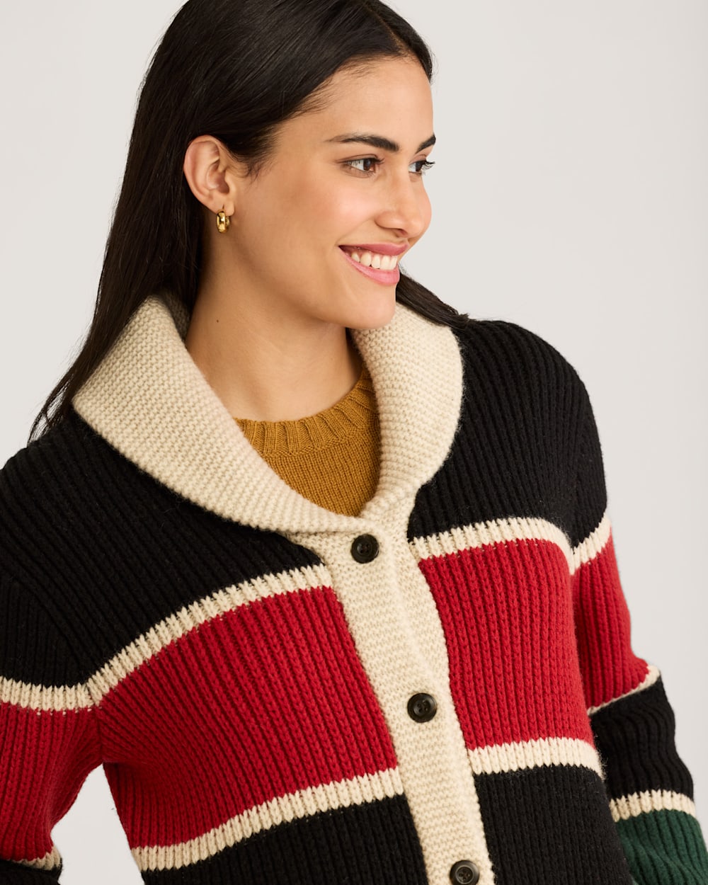 WOMEN'S RANGER STRIPE LAMBSWOOL CARDIGAN