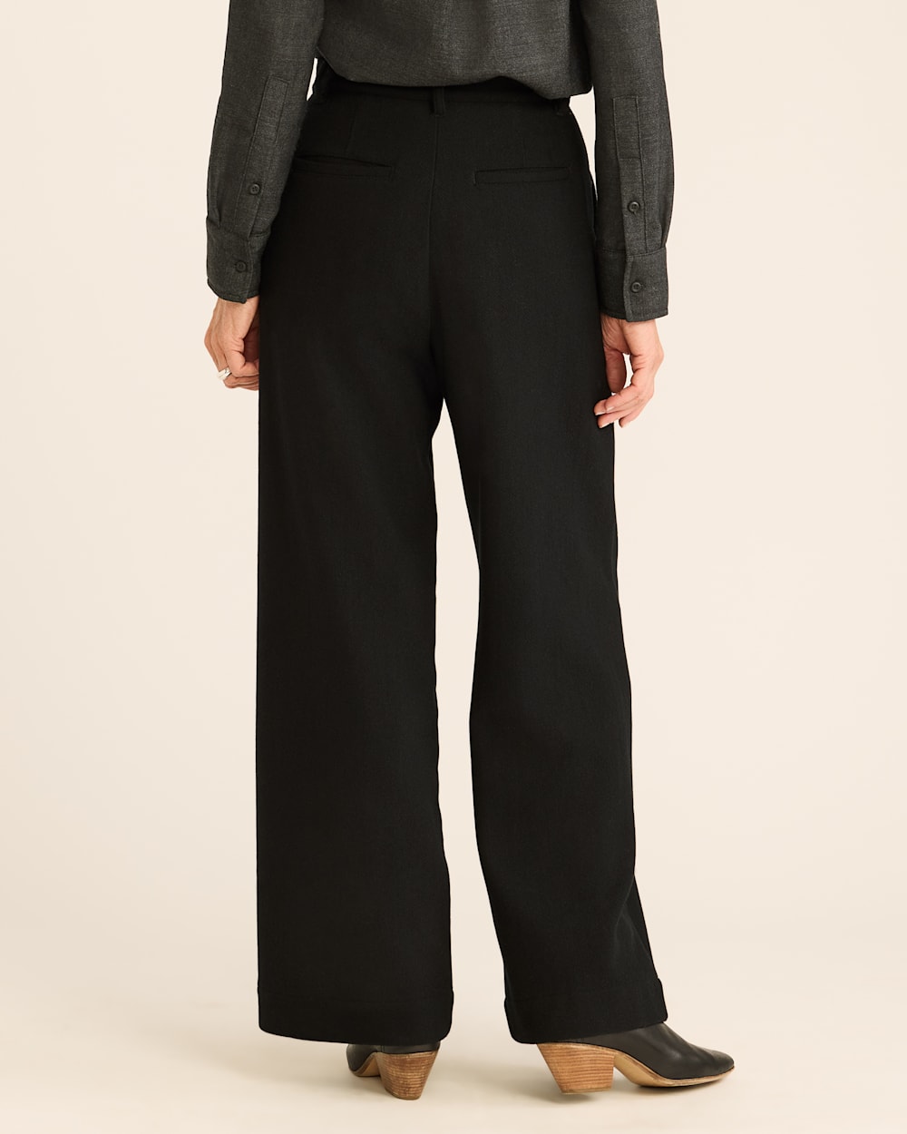 WOMEN'S HERRINGBONE WOOL TROUSERS