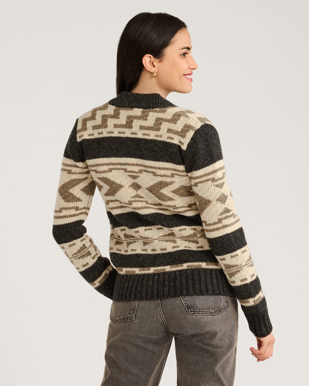 WOMEN'S GRAPHIC SHETLAND COLLECTION ZIP CARDIGAN