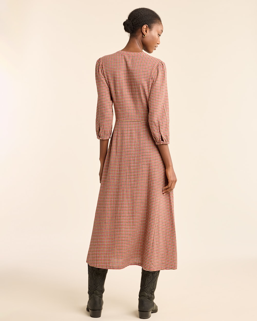 WOMEN'S CHECKED BUTTON-FRONT LANA DRESS
