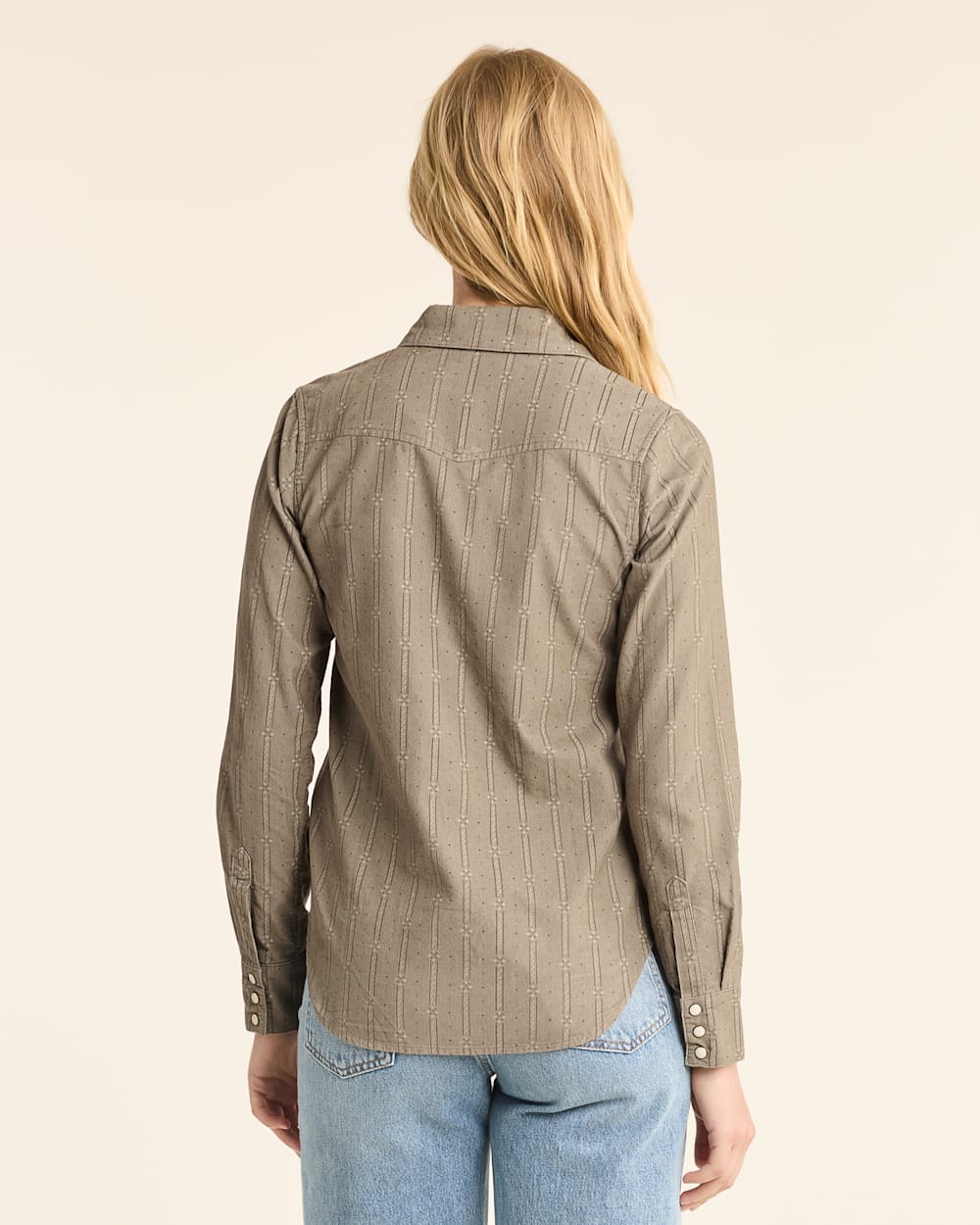 WOMEN'S PRINTED CORDUROY GAMBLER SHIRT