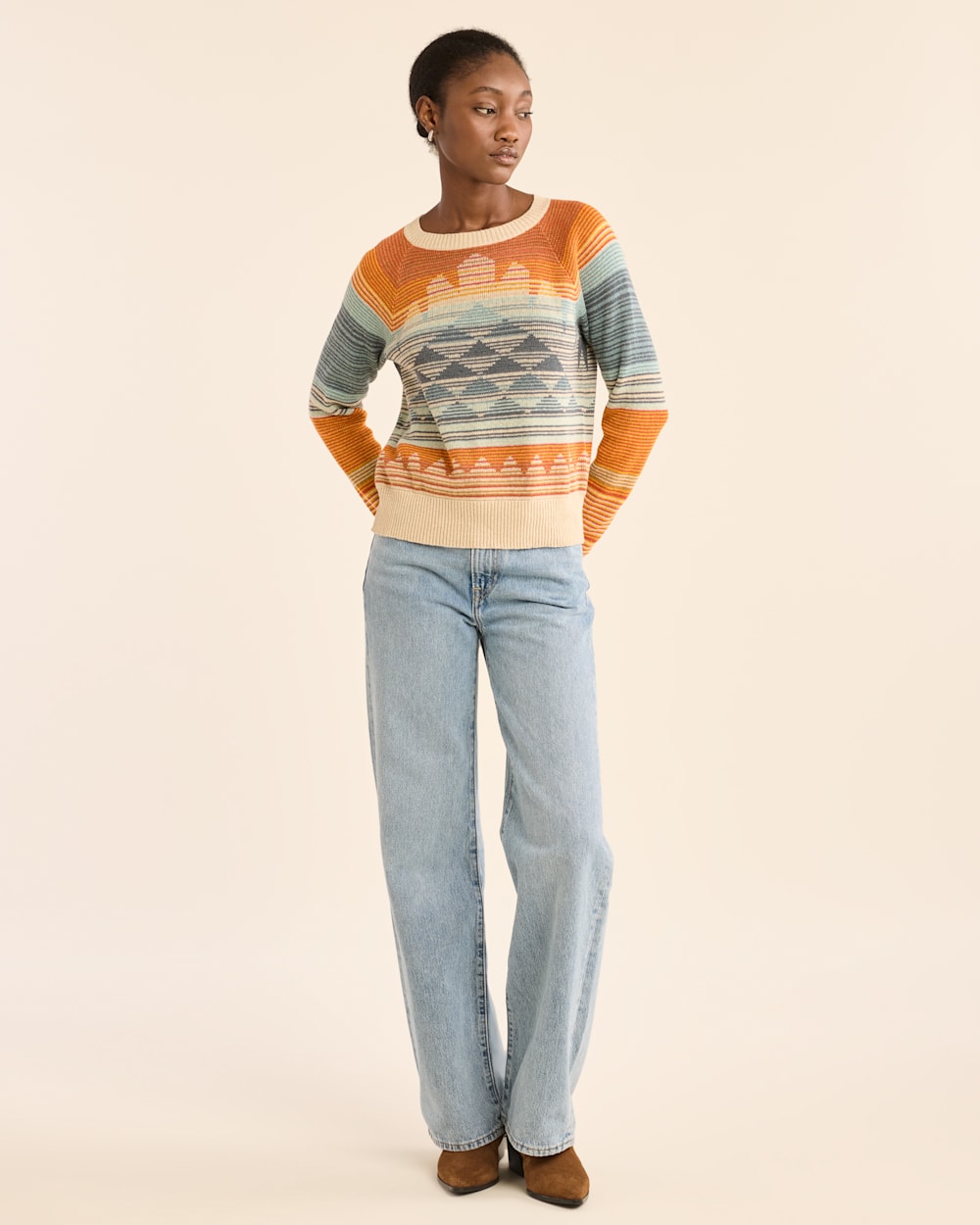 WOMEN'S SUNSET RAGLAN COTTON SWEATER