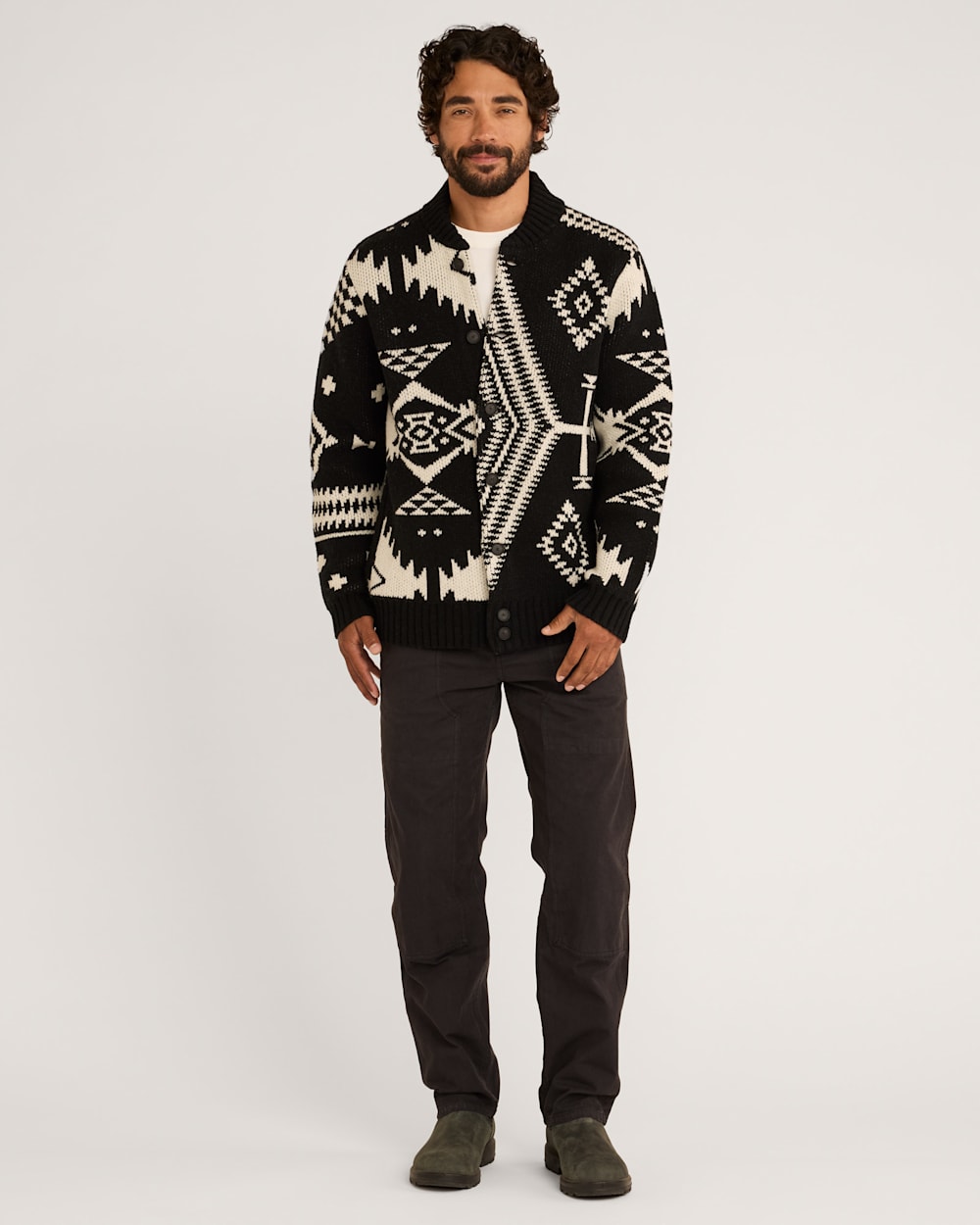 MEN'S MIXED ICONS LAMBSWOOL CARDIGAN