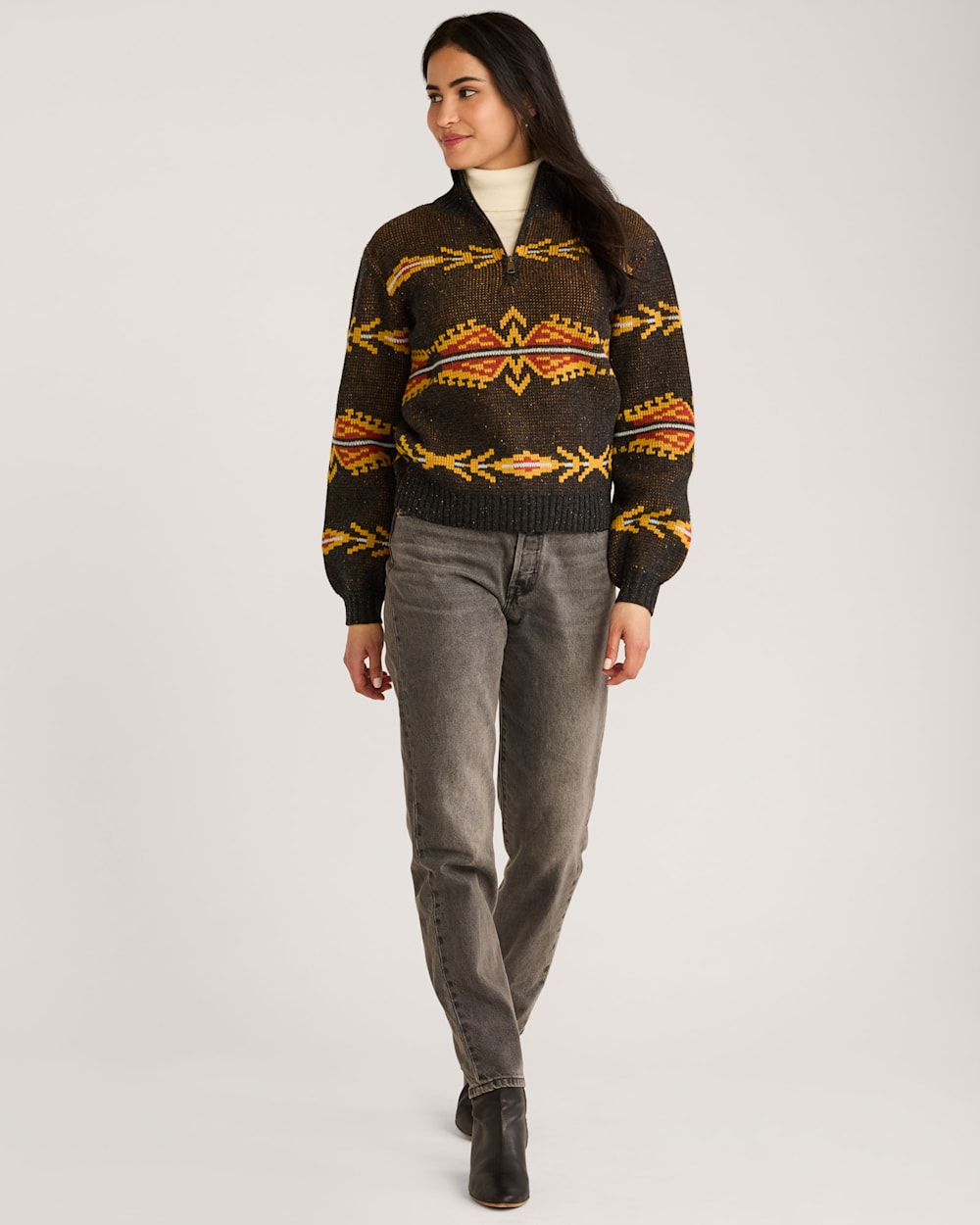 WOMEN'S QUARTER-ZIP MERINO SWEATER