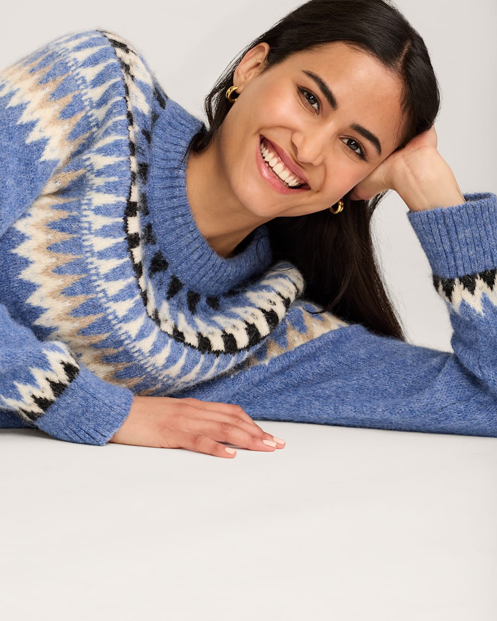 WOMEN'S OVERSIZED ALPACA FAIR ISLE SWEATER