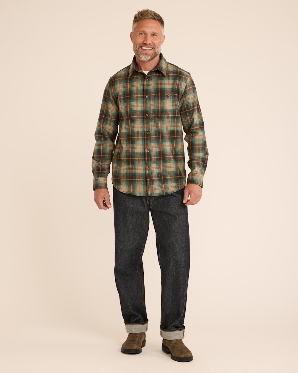 MEN'S PLAID ELBOW-PATCH TRAIL SHIRT