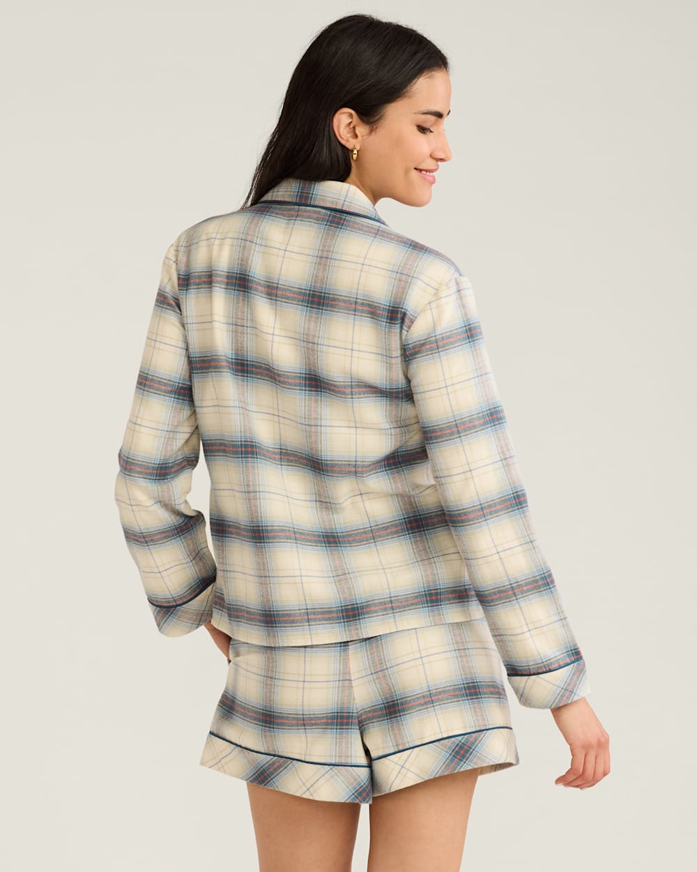 WOMEN'S PLAID FLANNEL PAJAMA SHORT SET