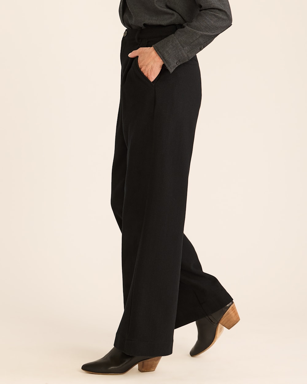 WOMEN'S HERRINGBONE WOOL TROUSERS
