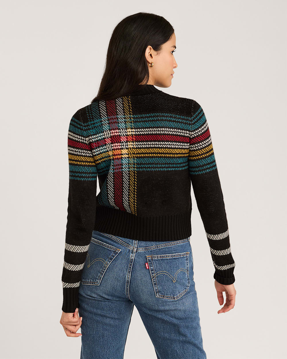 WOMEN'S PLAID MERINO SWEATER