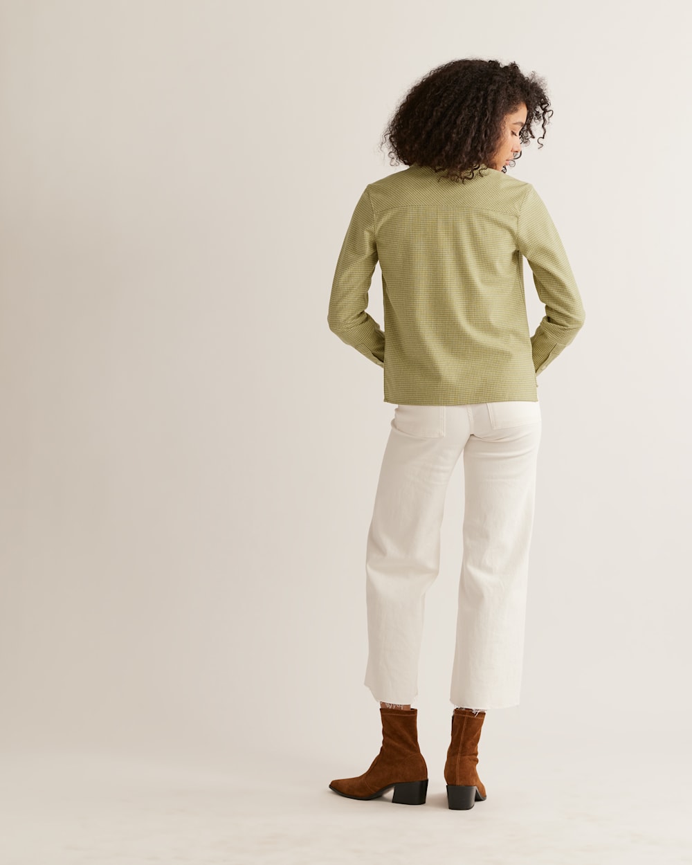 WOMEN'S CROPPED WOOL SHIRT