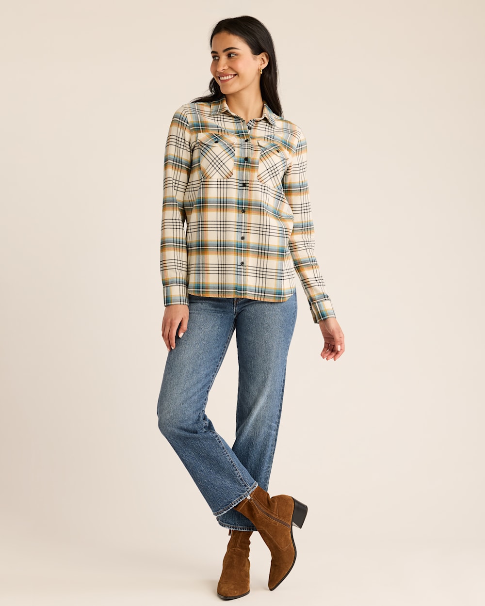 WOMEN'S PLAID MADISON DOUBLEBRUSHED FLANNEL SHIRT