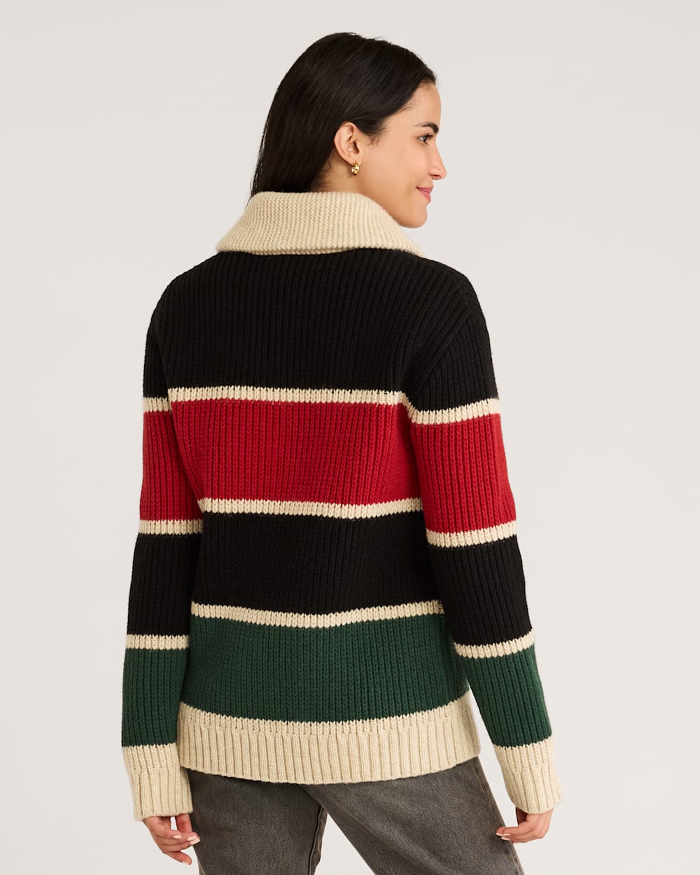 WOMEN'S RANGER STRIPE LAMBSWOOL CARDIGAN